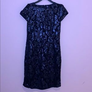 Patra Size 12 Navy Blue Sequins dress with insert